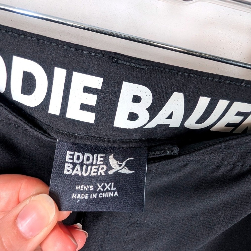 Eddie‎ Bauer Mens XXL Black Horizon Ripstop Performance Hiking Shorts Elastic - Picture 4 of 7